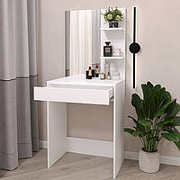 Туалетний стіл (600х400) з дзеркалом (652х396). Стол для макіяжу в спальню чи салон краси. Білий