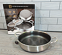 Сковорода-сотейник глибока (28x7 см/4 л) з кришкою Edenberg EB-13078 професійна, фото 4