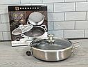 Сковорода-сотейник глибока (28x7 см/4 л) з кришкою Edenberg EB-13078 професійна, фото 2