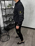 Чоловіча куртка вітровка Stone Island H5091 чорна, фото 3