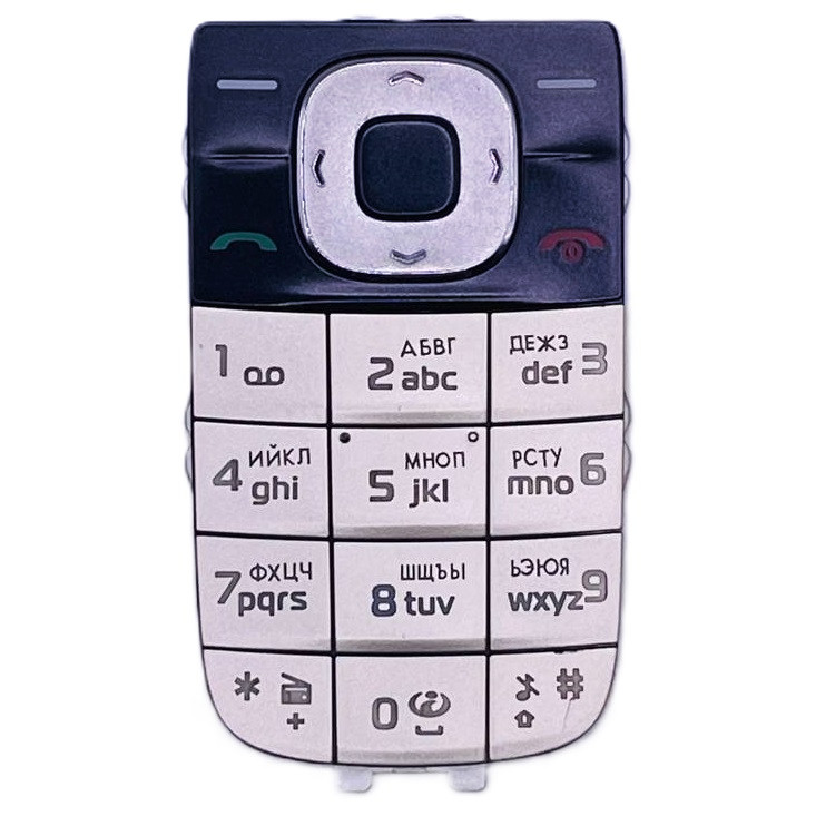 Клавіатура Nokia 2760, синьо-срібляста, з російськими літерами