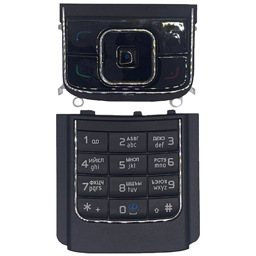 Клавіатура Nokia 6288, чорна, верхня та нижня, з російськими літерами
