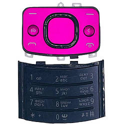 Клавіатура Nokia 6700 Slide, чорно-рожева, з російськими літерами