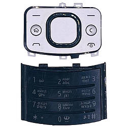 Клавіатура Nokia 6700 Slide, чорно-срібляста, з російськими літерами