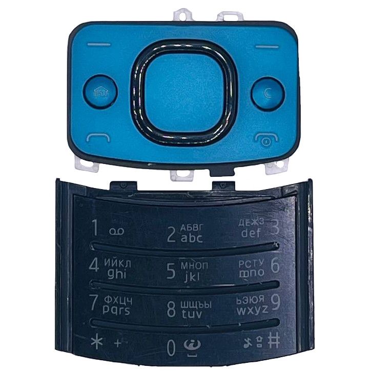 Клавіатура Nokia 6700 Slide, чорно-синя, з російськими літерами