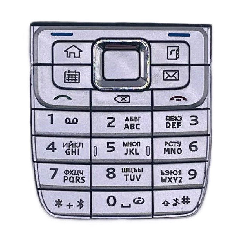 Клавіатура Nokia E51, срібляста, з російськими літерами
