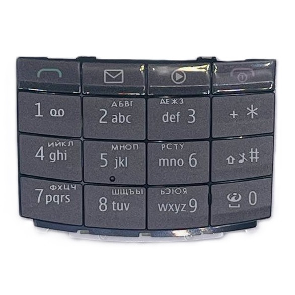 Клавіатура Nokia X3-02, сіра, з російськими літерами
