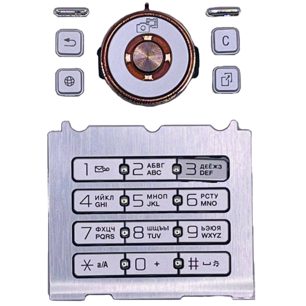 Клавіатура Sony Ericsson S500i, срібляста, з російськими літерами