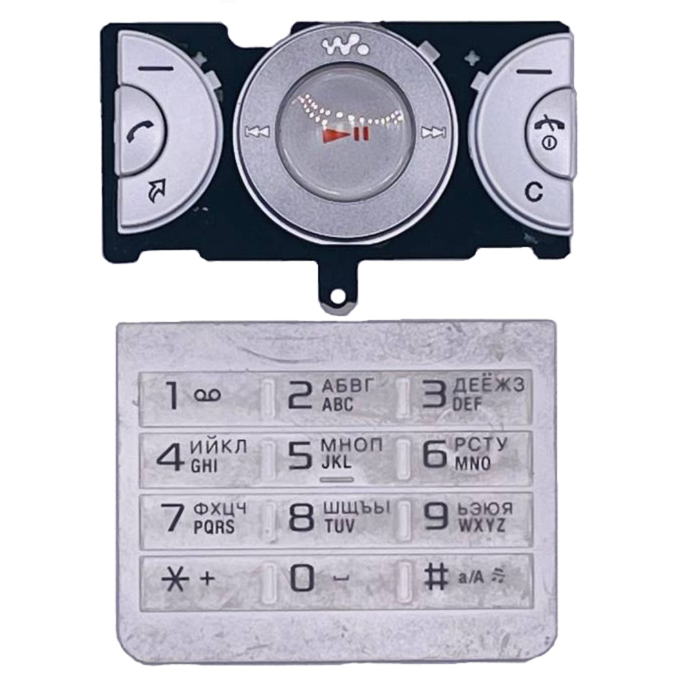 Клавіатура Sony Ericsson W205, срібляста, з російськими літерами