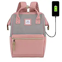 Рюкзак сумка водонепроникна з відділенням для ноутбука HIMAWARI 9001 PINK/GREY GY/PI, фото 3