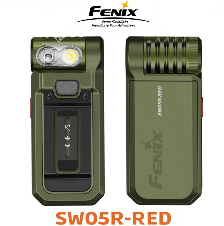 Ліхтар ручний FENIX SW05R-RED з Червоним світлом (150LM, 700mAh, USB-C, IPX6, Магніт, Подвійна кліпса)