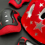 Комплект захисту для дітей і підлітків, шолом універсальний налокітники, наколінники, рукавички + ШЛЕМ, фото 4