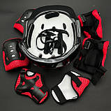 Комплект захисту для дітей і підлітків, шолом універсальний налокітники, наколінники, рукавички + ШЛЕМ, фото 5