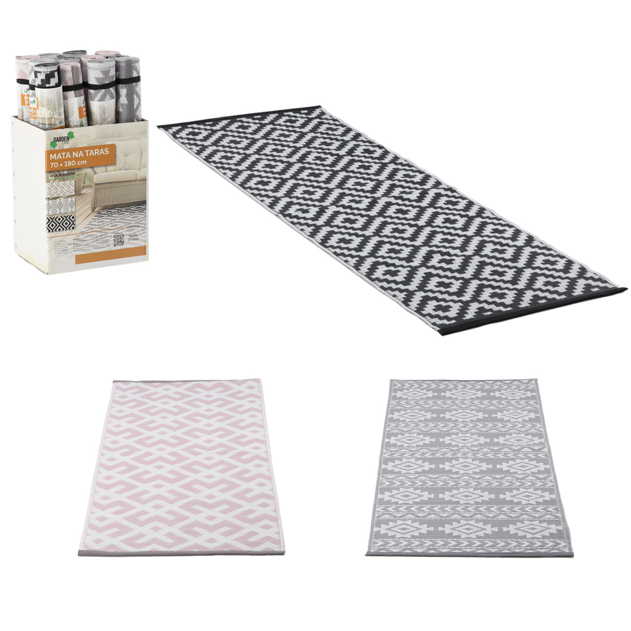 Водонепроникний терасний килим 70×180 см Garden Line MAT5721 для саду, балкону та тераси