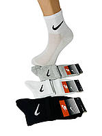 Шкарпетки чоловічі 12 пар літні сітка середні бавовна Nike Туреччина розмір 41-44 мікс кольорів