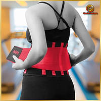 Пояс компресійний для і підтримки спини неопреновий MadMax MFA-277 Slimming belt Black/rubine red розмір M