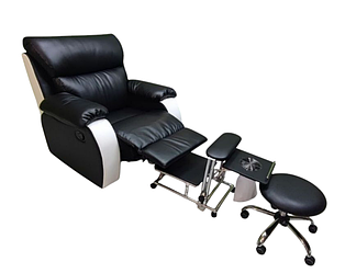 Педикюрний комплект 3-в-1 меблі для педикюру підставка педикюрна та розкладний реклайнер Комфорт_BR