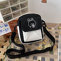 Мини сумка мессенджер в корейском стиле k-pop/ стильная аниме кроссбоди с зайчиком