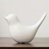 Декоративна статуетка Біла пташка, фігурка пташки для декору (білий)