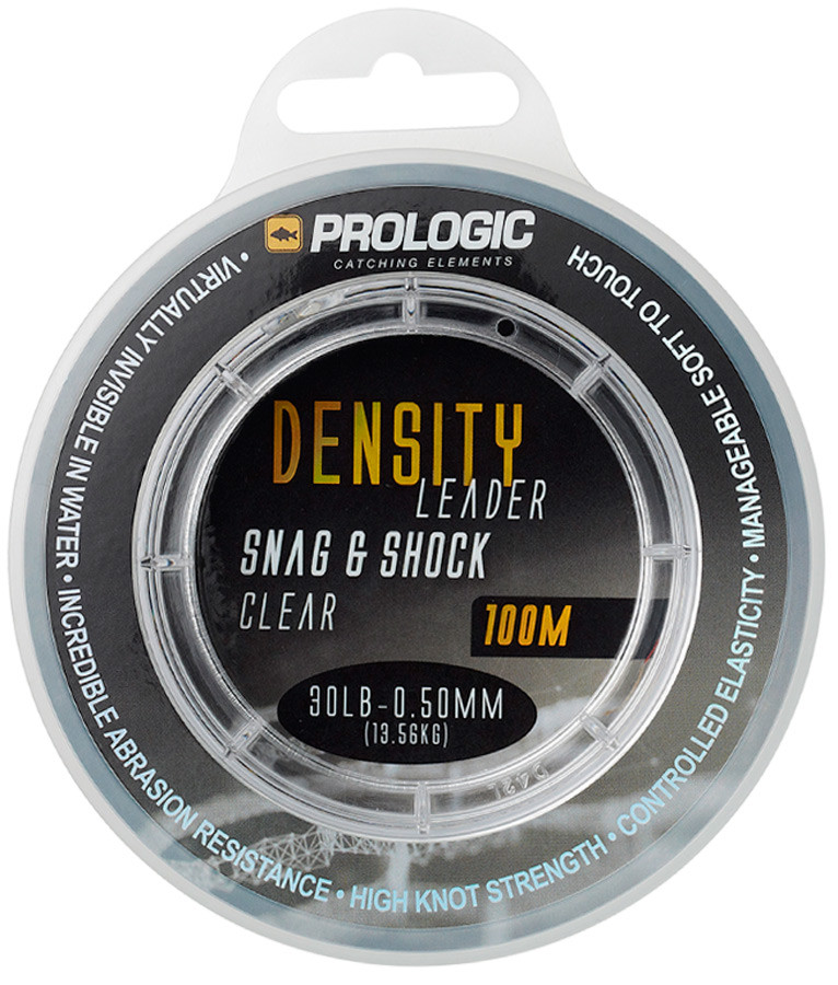 Шоклидер Prologic Density Snag & Shock Leader 100m 0.50mm 13.60kg 30lbs Clear, фото 1