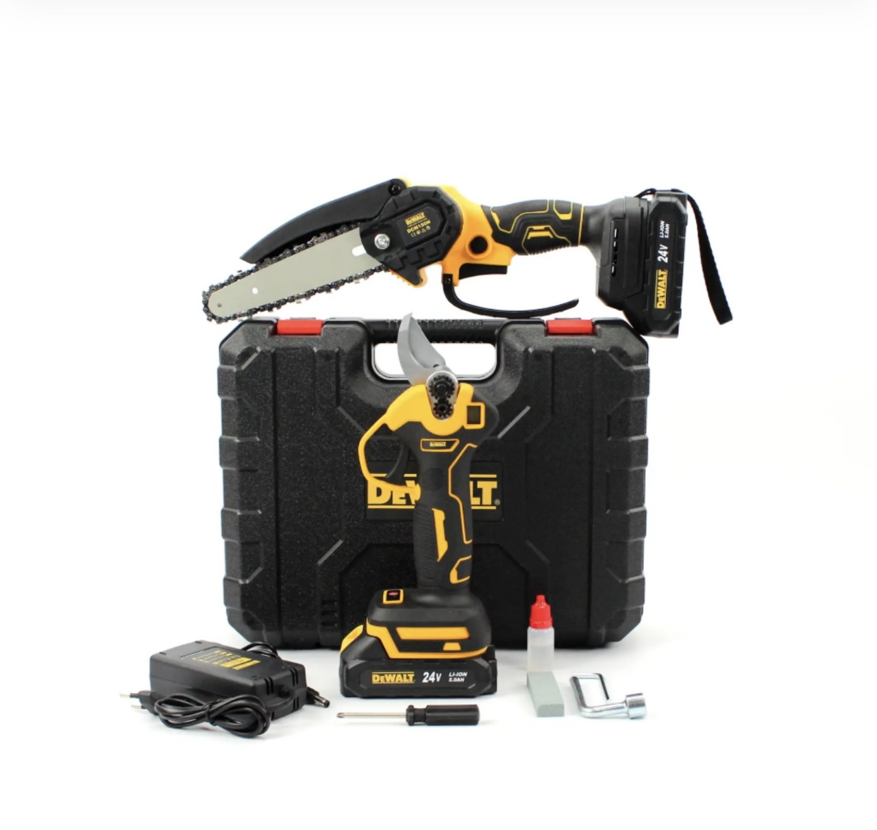 Набір 2в1 АКБ DeWalt 24V (Пила DCM150N + Секатор DCMPP540P1) Набір 2в1 Девалт