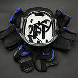 Комплект захисту для дітей і підлітків, шолом універсальний, налокітники, наколінники, рукавички + ШЛЕМ, фото 2
