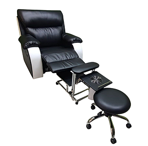 Педикюрний Набір 3 в 1 меблі для педикюру Реклайнер з підставкою з витяжкою та низький табурет BR_Comfort(3)