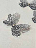 Декоративний шифоновий метелик Сірий, 1 шт. арт СП-535