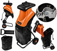 Подрібнювач гілок садовий, електричний 3000W Kraft&Dele KD5211 для гілок до 45 мм, з подвійними ножами