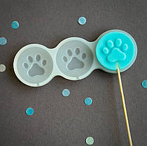 Силіконовий молд для льодяників "Коло з лапкою"