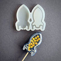 Силіконовий молд для льодяників "Ракета-брязкальце"