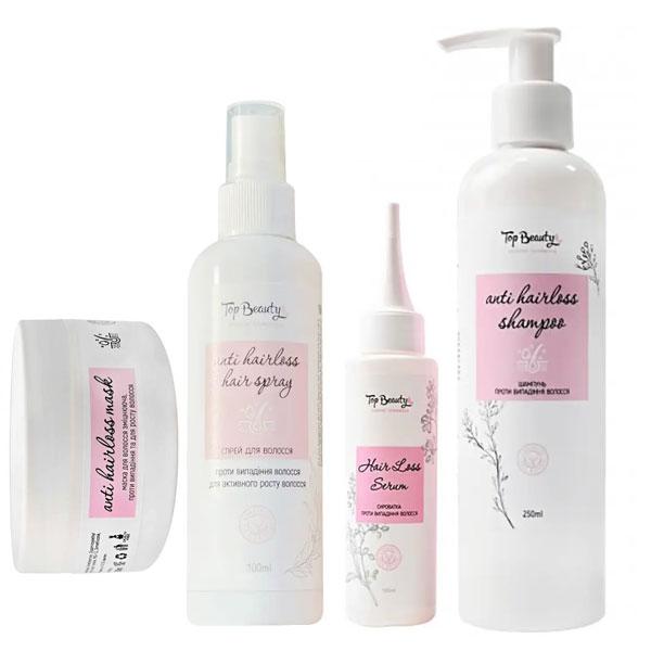 Набір зміцнювальний для росту і проти випадіння волосся Top Beauty Anti Hairloss-2 (спрей 100 мл, шампунь 250 мл,