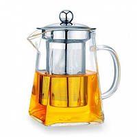 Чайник заварювальний скляний жароміцний Olens з металевим фільтром і кришкою, Гіза, 750 мл