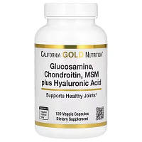Глюкозамін хондроїтин МСМ з гіалуроновою кислотою 120 капс California Gold Nutrition США