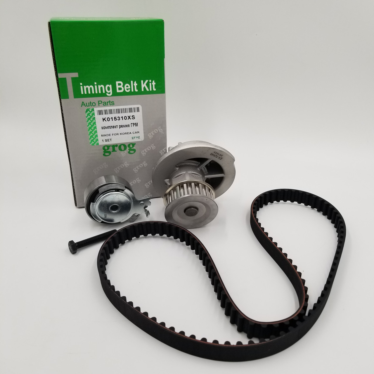Комплект ремня ГРМ з помпою Авео 1,5 Grog Корея, фото 1