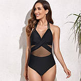 Жіночий суцільний купальник S-2XL – комфортна модель для басейну і відпочинку, фото 2