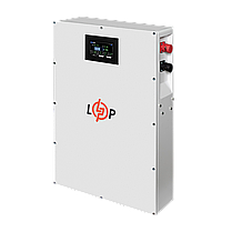 Акумулятор LP LiFePO4 51,2V - 100 Ah (5120Wh) (BMS 100A/50А) метал LCD Smart RS485/CAN JK настінний, фото 3