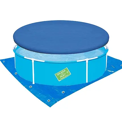 Каркасний басейн Bestway 56283-1, 152 х 38 см (тент, підстилка), фото 1
