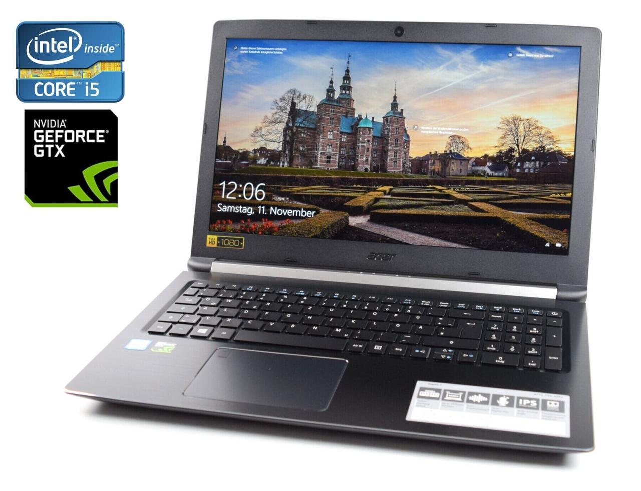 Ігровий ноутбук Б-клас Acer Aspire 7 A715-71G/ 15.6" 1920x1080/ i5-7300HQ/ 16GB RAM/ 500GB SSD/ GTX 1050 2GB