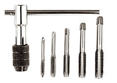 Позначники для нарізування різі MASTERTOOL M4/M5/M6/M8/M10 з Т-подібним тримачем набір 6 шт 15-1406