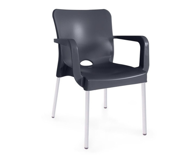 Стілець Флора пластиковий чорний, фото 1