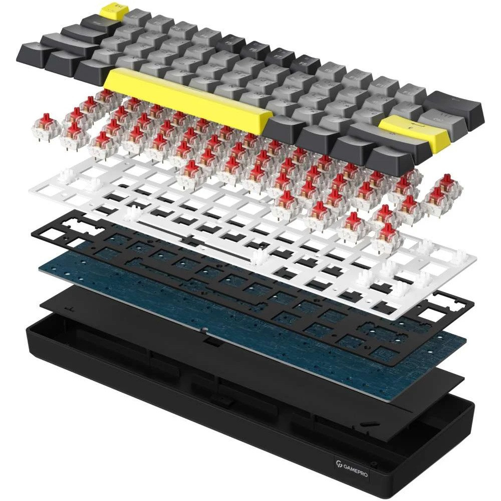 Клавіатура бездротова GamePro MK130G Pro Outemu Red Switch Hot-Swap RGB Black, фото 1