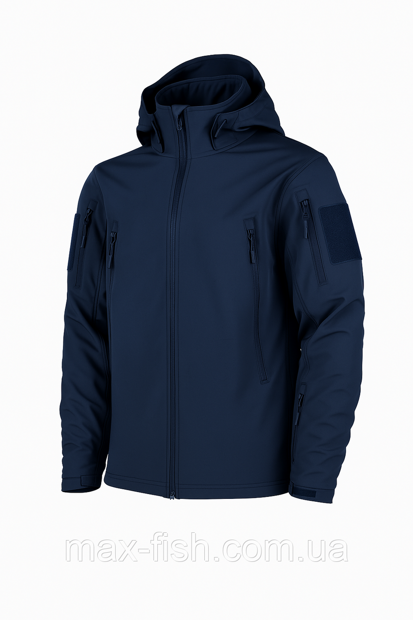 Куртка Energy на флісі синій софтшелл SoftShell знімний капюшон розмір М