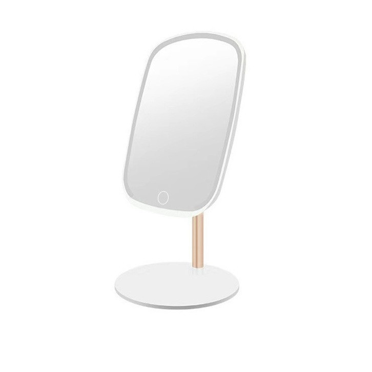Настільне дзеркало з підсвічуванням 23х18 см для макіяжу на ніжці Біле