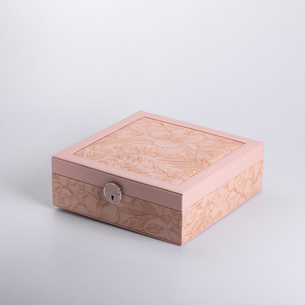 Скринька для прикрас з еко шкіри 2 яруси із замком органайзер для ювелірних виробів, фото 1