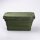 Складний кошик для пікніка з кришкою-столиком 44.8х26х14 см Зелений