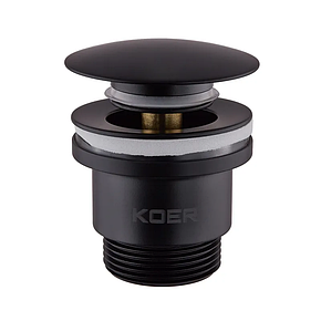 Донний клапан для умивальника Koer PW-01-05 1 1/4'' (кнопка) (Чорний) (KR3403), фото 1
