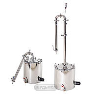 Аппарат бытовой дистиллятор колона с дефлегматором Вираж Электро БУДЬМО Крафт 1,5 дюйма бак 43 литра