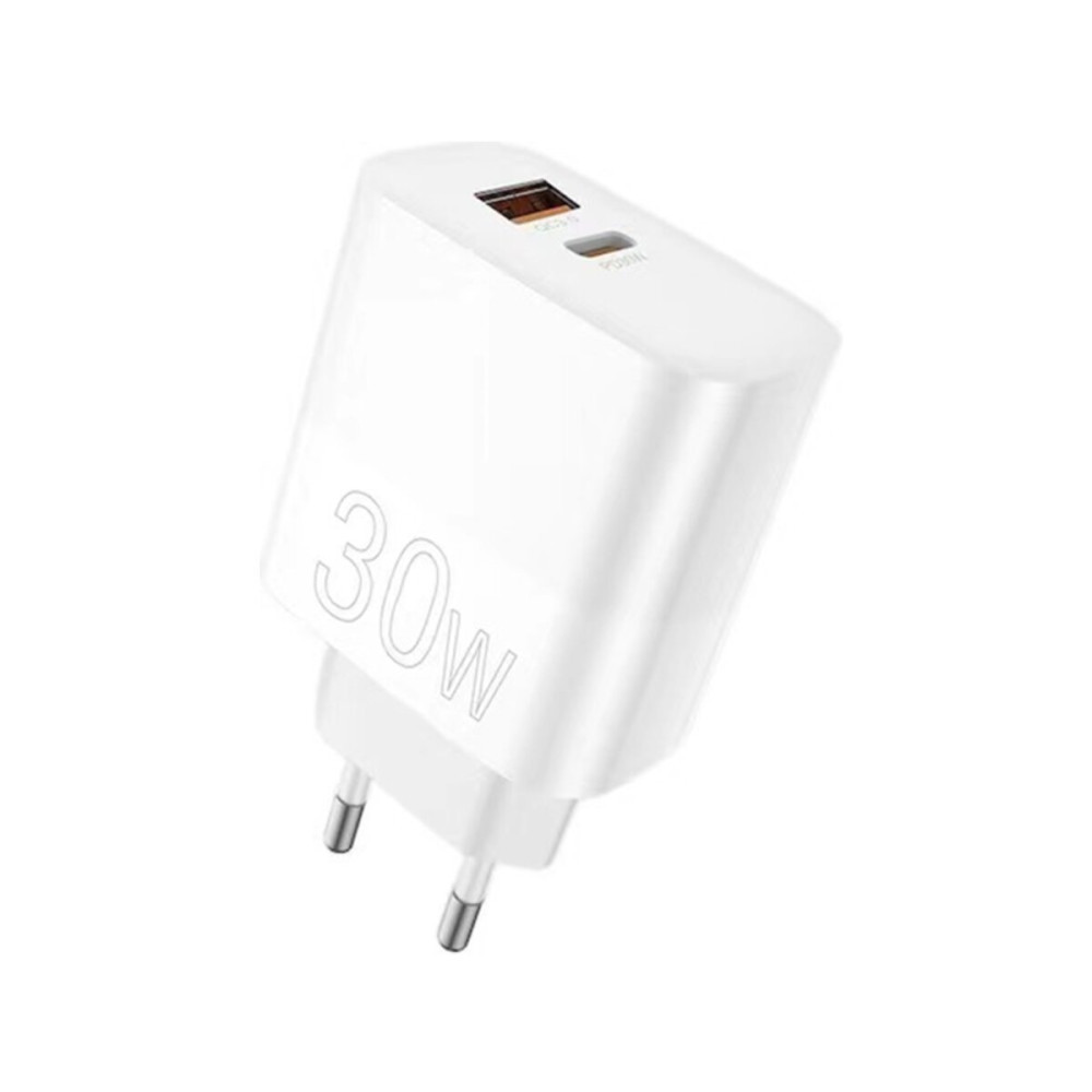 Мережевий зарядний пристрій WUW C208 PD30W / QC3.0 18W, White