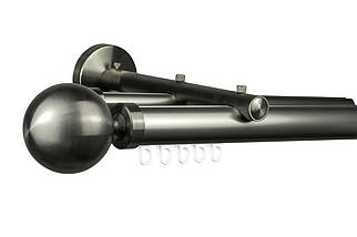 Zegar Карниз для штор подвійний Техно 30 Сталевий імпресійний, Куля